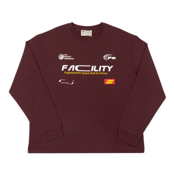 FACILITY Racer Revival - Kross Crewneck Boxy Graphic Tee - Vineyard Wine
